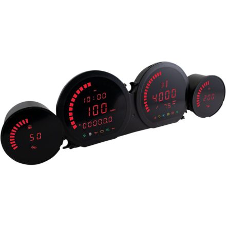 Koso North America Gauge Set Hd-03L Red Ba064920