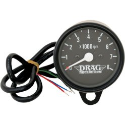 Tach Blk 2.4" Blk W/Bulb