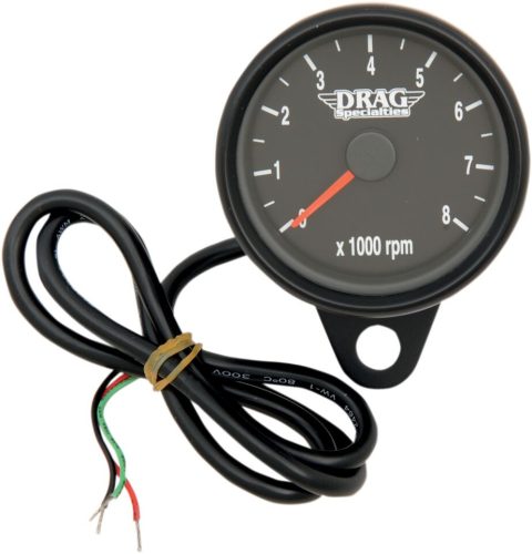 Tach Blk 2.4" Blk W/Led