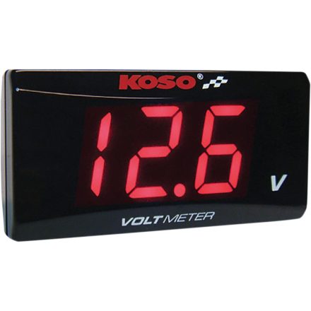 Koso North America Volt Meter Red Super Slim Ba024R00