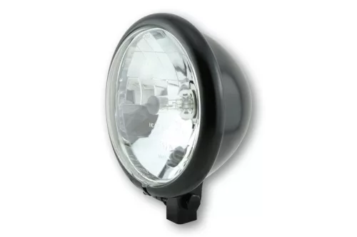 Far Highsider stil Bates H4 5 3/4 inch, sticlă transparentă, negru, omologat E (bucată)