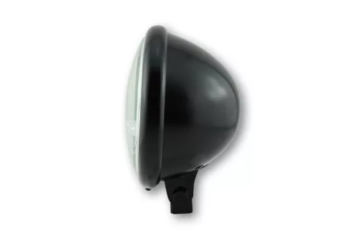 Far Highsider stil Bates H4 5 3/4 inch, sticlă transparentă, negru, omologat E (bucată)