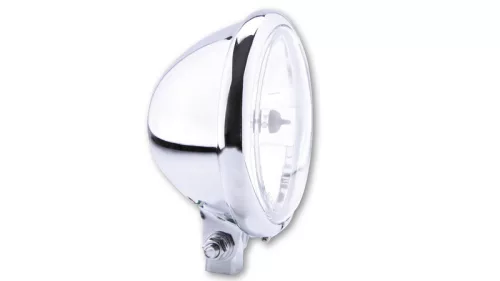 Far Highsider stil Bates H4 5 3/4 inch, sticlă transparentă, crom, omologat E (bucată)