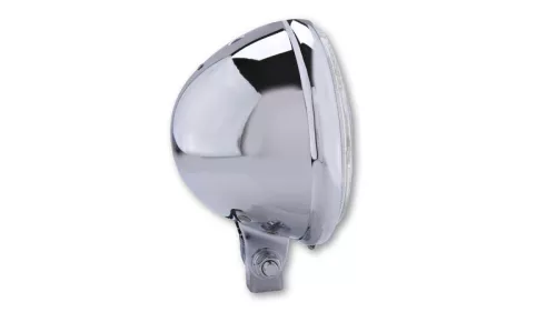 Far Highsider stil Bates H4 5 3/4 inch, sticlă striată, martor fază lungă, crom, omologat E (bucată)