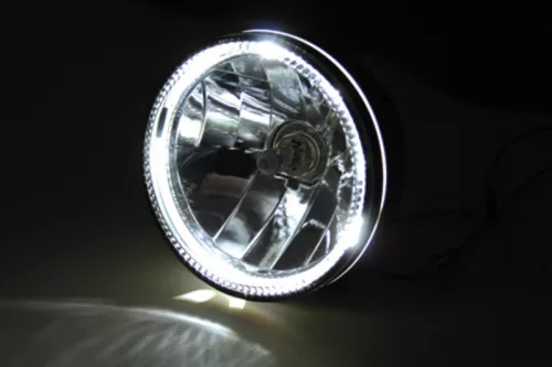 Far Highsider Skyline LED H4 5 3/4 inch cu inel lumină de poziție, negru, omologat E (bucată)