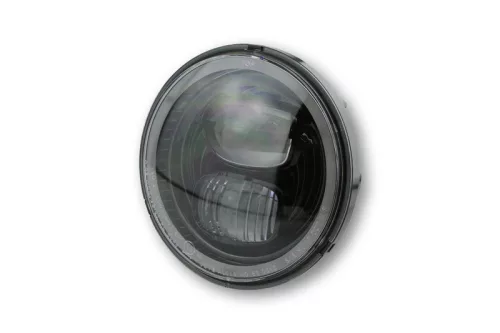 Insert far Highsider tip 7 LED 5 3/4 inch cu inel lumină de poziție, negru, omologat E (bucată)