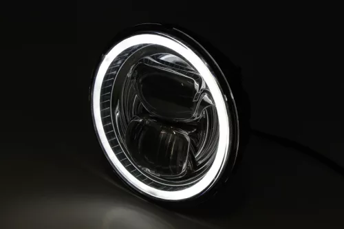 Insert far Highsider tip 7 LED 5 3/4 inch cu inel lumină de poziție, negru, omologat E (bucată)