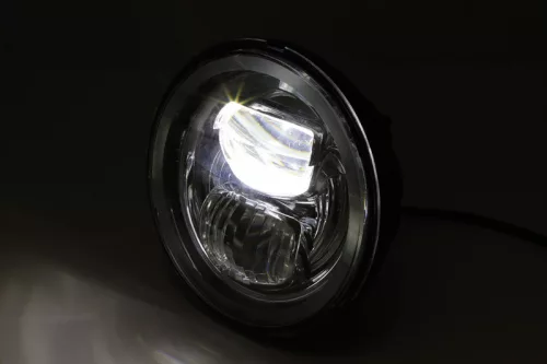 Insert far Highsider tip 7 LED 5 3/4 inch cu inel lumină de poziție, negru, omologat E (bucată)