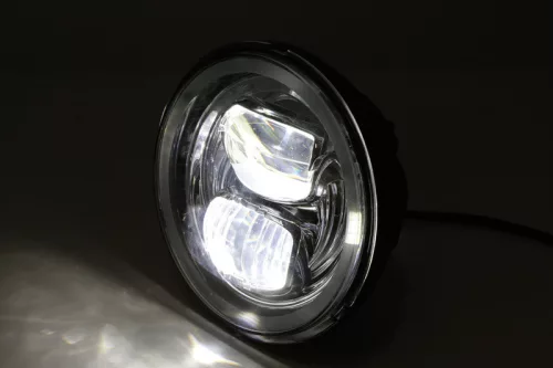 Insert far Highsider tip 7 LED 5 3/4 inch cu inel lumină de poziție, negru, omologat E (bucată)
