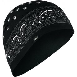 ZAN-HEADGEAR-BEANIE-SPRT-PAISLEY-BLACK-WHLL101