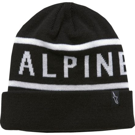 BEANIE CUFF WORDY BLK/WHT O/S