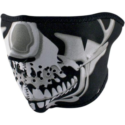 ZAN-HEADGEAR-HALF-FACE-MASK-CHROME-SKULL-ONE-SIZE-WNFM023H