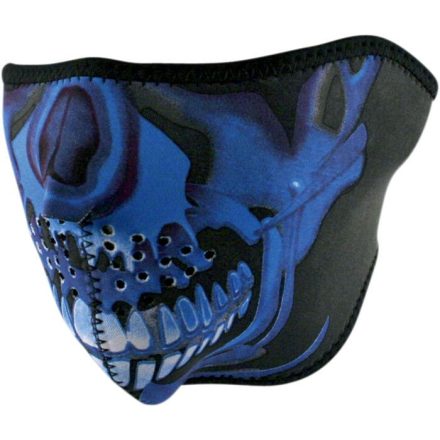 ZAN-HEADGEAR-HALF-FACE-MASK-CHROME-SKULL-ONE-SIZE-WNFM024H