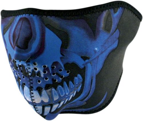 ZAN-HEADGEAR-HALF-FACE-MASK-CHROME-SKULL-ONE-SIZE-WNFM024H