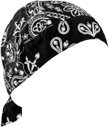 ZAN-HEADGEAR-HEADWRAP-ROAD-HOG-BLACK-PAISLEY-TIE-ON-ONE-SIZE-ZSG101