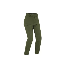 Pantaloni moto damă PMJ Sidney Army verde militar