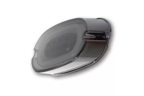 Stop Highsider LED stil HD cu lampă număr pentru Harley-Davidson 73-98, reflector negru, omologat E (bucată)