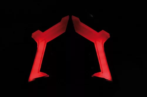 Stop Highsider LED stil Kawasaki (alt model), negru, dispersor fumuriu, omologat E (bucată)