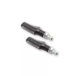   Stop Highsider Shorty-Fin LED cu semnalizare 3 în 1, corp negru, dispersor fumuriu, spate (pereche)