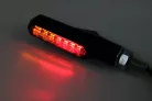 Stop Highsider Shorty-Fin LED cu semnalizare 3 în 1, corp negru, dispersor fumuriu, spate (pereche)