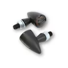 Stop Highsider Montana Bullet LED cu semnalizare 3 în 1, negru mat, dispersor fumuriu (pereche)