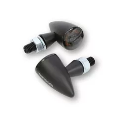   Stop Highsider Montana Bullet LED cu semnalizare 3 în 1, negru mat, dispersor fumuriu (pereche)