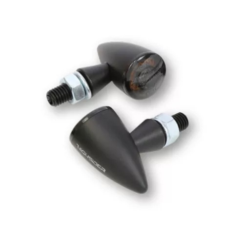 Stop Highsider Montana Bullet LED cu semnalizare 3 în 1, negru mat, dispersor fumuriu (pereche)