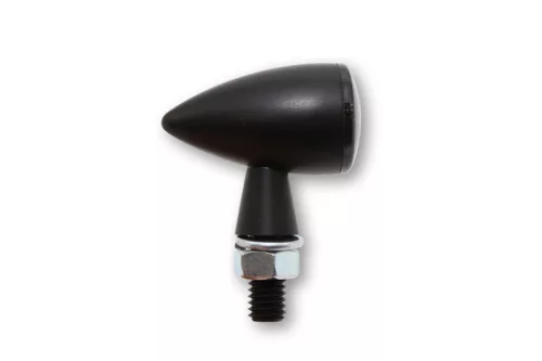 Stop Highsider Montana Bullet LED cu semnalizare 3 în 1, negru mat, dispersor fumuriu (pereche)