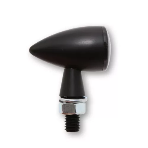 Stop Highsider Montana Bullet LED cu semnalizare 3 în 1, negru mat, dispersor fumuriu (pereche)