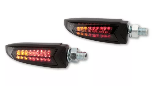 Stop Highsider Arc LED cu semnalizare 3 în 1, negru/fumuriu, omologat E (pereche)