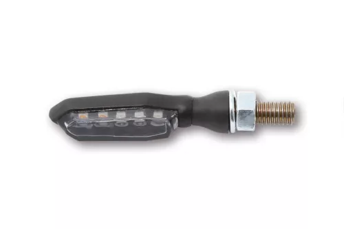 Stop Highsider Sonic-X1 LED cu semnalizare 3 în 1, negru/fumuriu, omologat E (pereche)