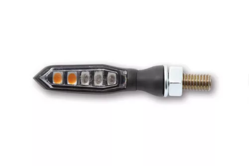 Stop Highsider Sonic-X1 LED cu semnalizare 3 în 1, negru/fumuriu, omologat E (pereche)