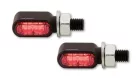 Stop Highsider Stealth-XS Bronx LED cu semnalizare 3 în 1, negru mat, dispersor fumuriu (pereche)