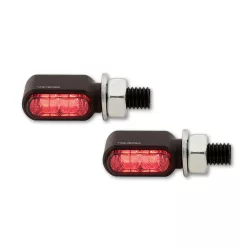  Stop Highsider Stealth-XS Bronx LED cu semnalizare 3 în 1, negru mat, dispersor fumuriu (pereche)