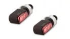 Stop Highsider Stealth-XS Bronx LED cu semnalizare 3 în 1, negru mat, dispersor fumuriu (pereche)