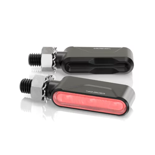 Stop Highsider Ventura-Trek LED cu semnalizare 3 în 1, negru mat, dispersor fumuriu (pereche)