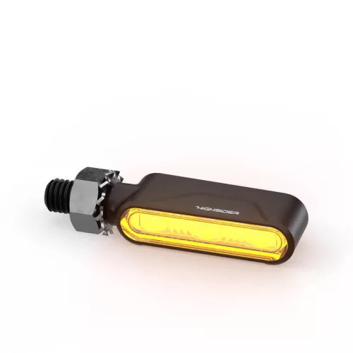 Stop Highsider Ventura-Trek LED cu semnalizare 3 în 1, negru mat, dispersor fumuriu (pereche)