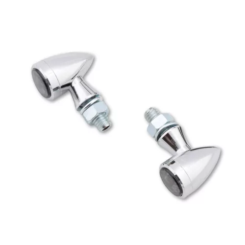 Stop Highsider Sixteen Bullet LED cu semnalizare 3 în 1, crom/fumuriu, omologat E (pereche)