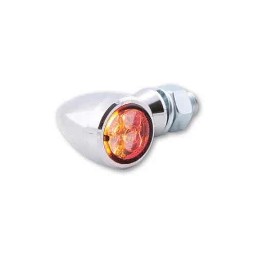 Stop Highsider Sixteen Bullet LED cu semnalizare 3 în 1, crom/fumuriu, omologat E (pereche)