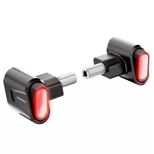 Stop Highsider Victory-Ultra LED cu semnalizare 3 în 1, negru mat, dispersor fumuriu (pereche)