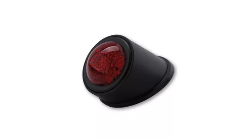 Stop Highsider Old School tip 1 LED, negru, dispersor roșu, omologat E (bucată)