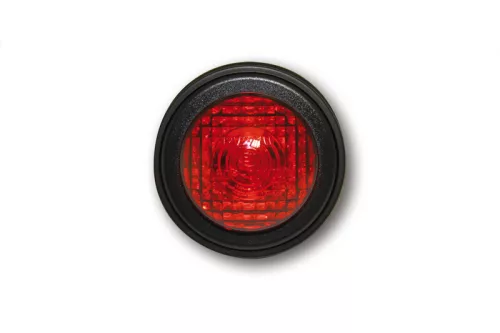 Stop Highsider Old School tip 1 LED, negru, dispersor roșu, omologat E (bucată)