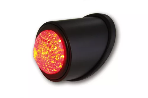 Stop Highsider Old School tip 1 LED, negru, dispersor roșu, omologat E (bucată)