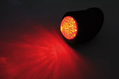 Stop Highsider Old School tip 1 LED, negru, dispersor roșu, omologat E (bucată)