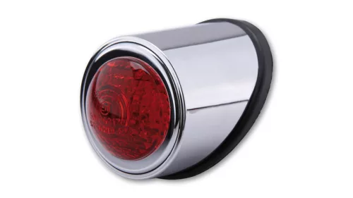 Stop Highsider Old School tip 1 LED, crom, dispersor roșu, omologat E (bucată)