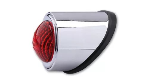 Stop Highsider Old School tip 1 LED, crom, dispersor roșu, omologat E (bucată)