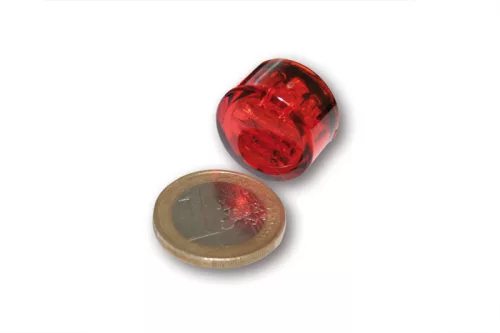 Stop Highsider Pin LED încastrat, Ø 20 mm, dispersor roșu, omologat E (bucată)