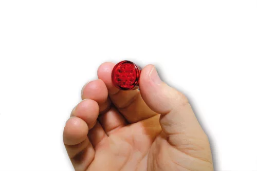 Stop Highsider Pin LED încastrat, Ø 20 mm, dispersor roșu, omologat E (bucată)