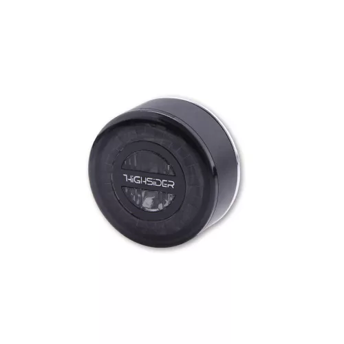 Stop Highsider Rocket LED, negru, dispersor fumuriu, omologat E (bucată)