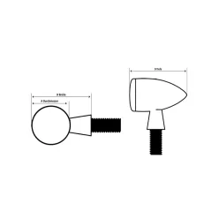 Stop Highsider Rocket Classic LED, crom/fumuriu (bucată)